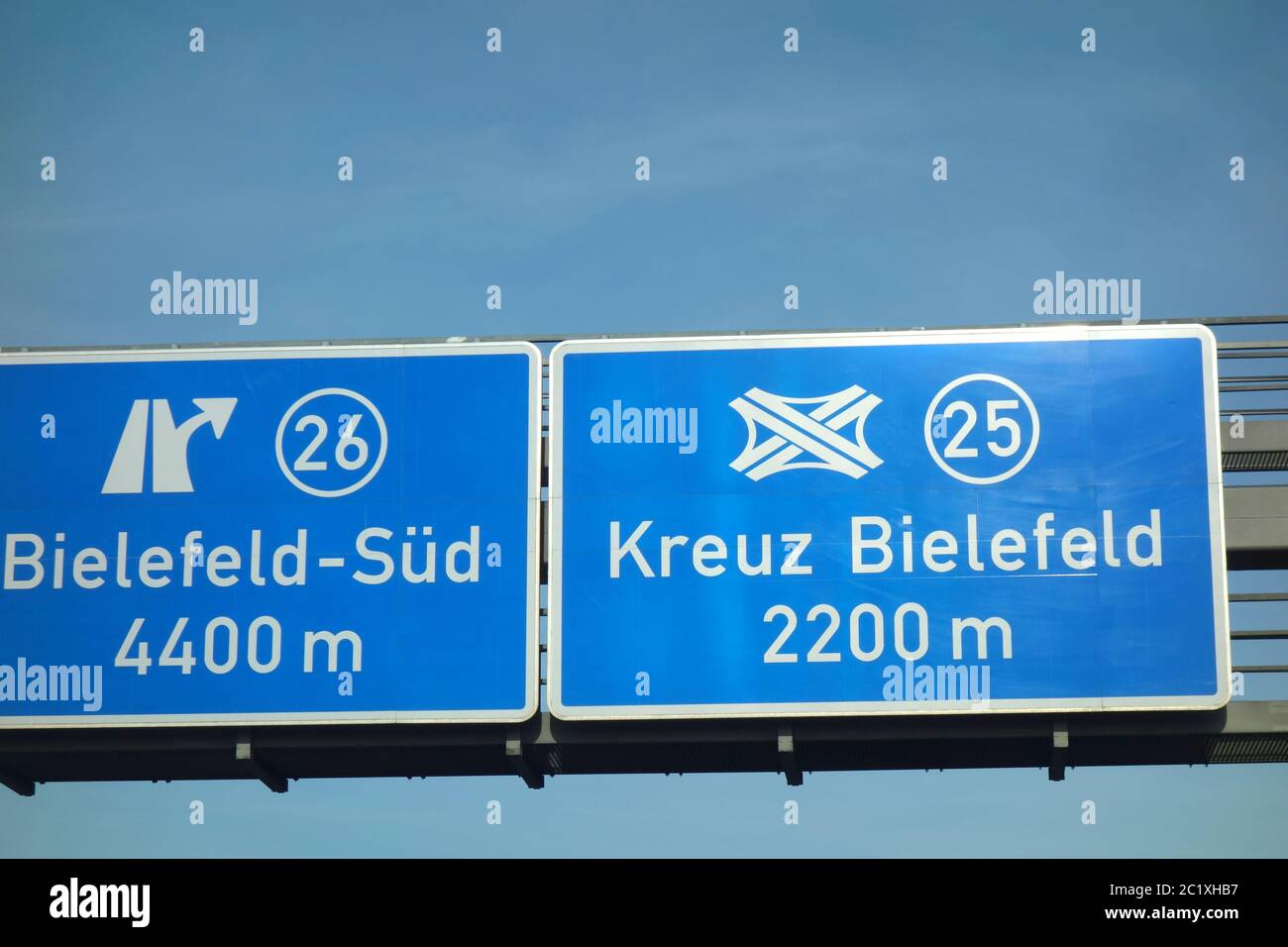 Bundesautobahn Bielefeld, SÃ¼d, Kreuz Bielefeld Stockfoto