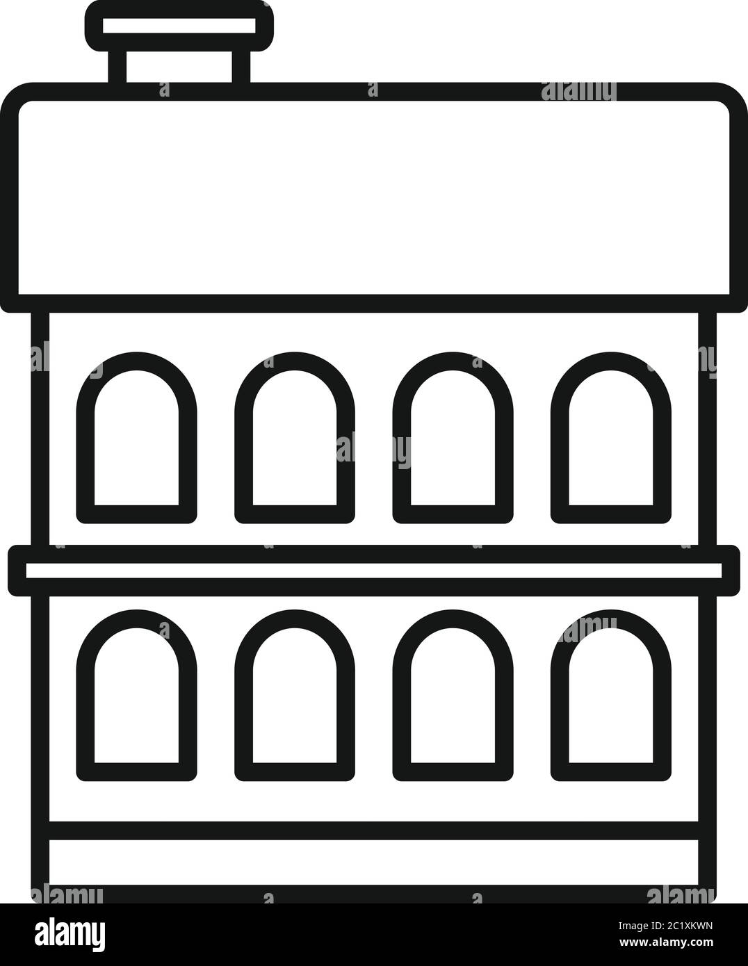 Ikone des Rigaer Gebäudes. Skizzieren riga Gebäude Vektor-Symbol für Web-Design isoliert auf weißem Hintergrund Stock Vektor