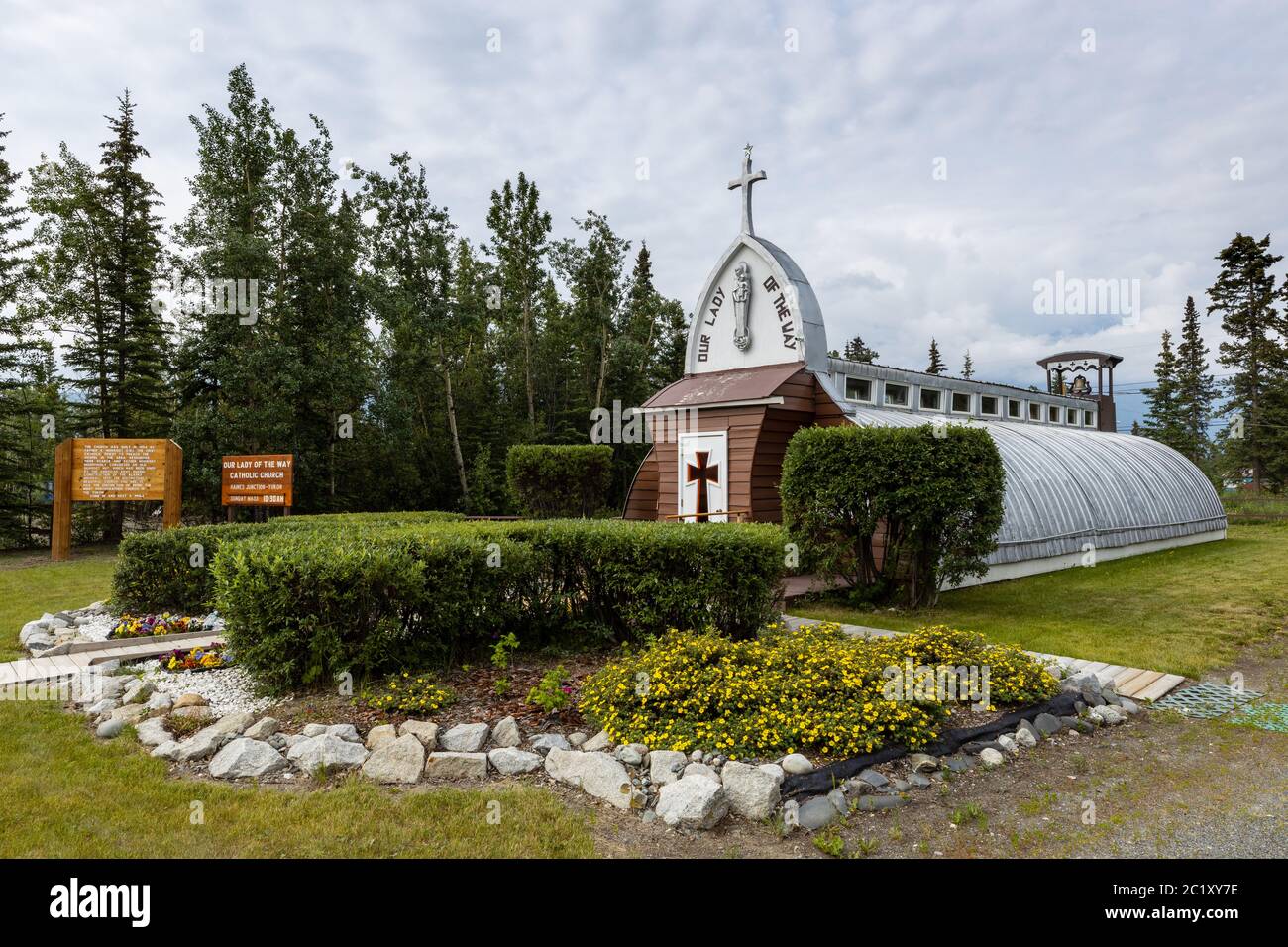 Our Lady of the Way Church Yukon Kanada Stockfoto