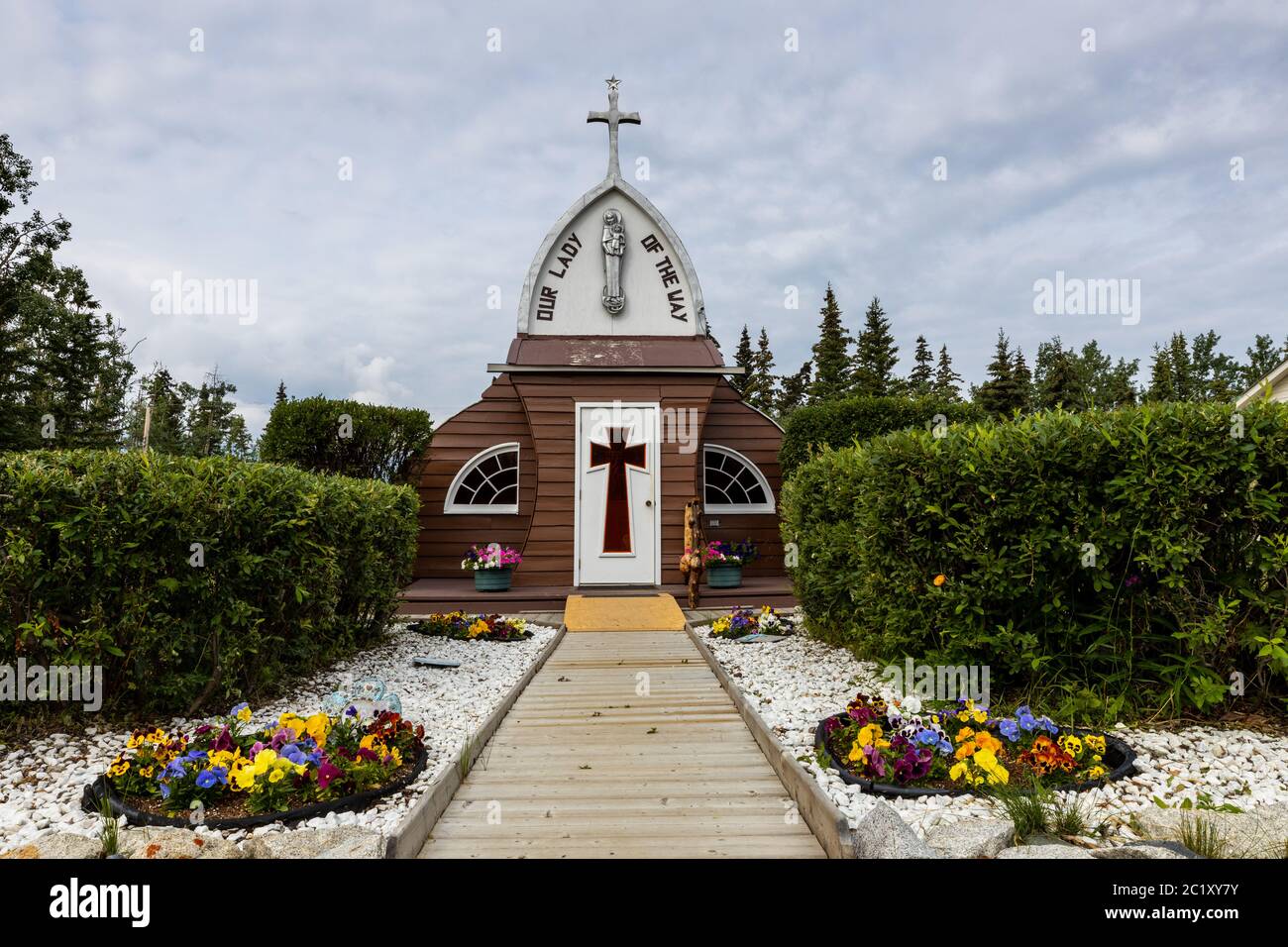 Our Lady of the Way Church Yukon Kanada Stockfoto