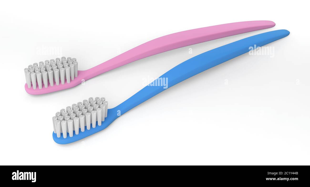 Zahnbürste Pflege Hygiene Bürste zahnärztliche reinigen 3D-Illustration Stockfoto