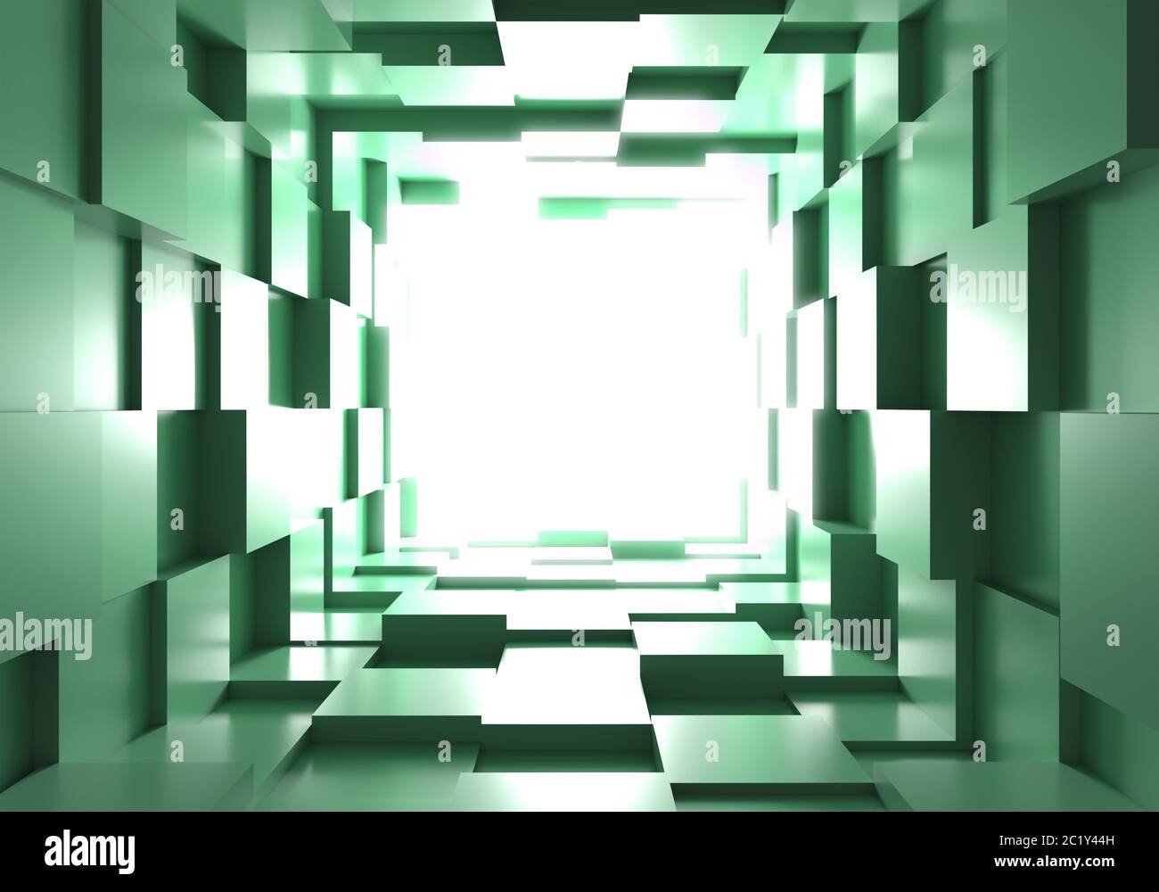 Tunnel Cube Box Hintergrundlicht 3D Stockfoto