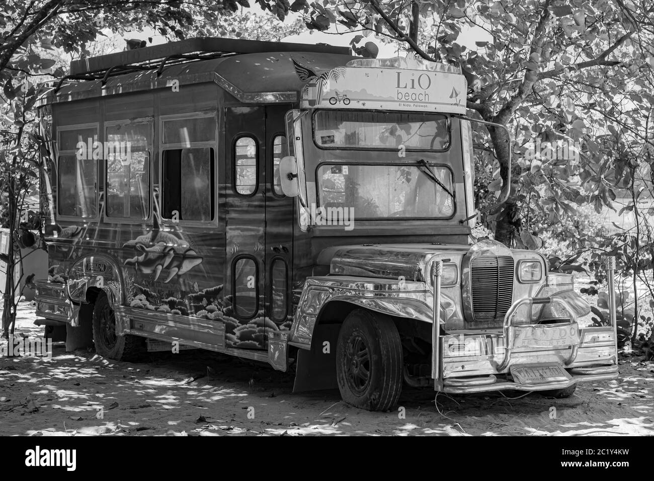 PANORAMALANDSCHAFT, STRANDBLICK VON DEN PHILIPPINEN, PALAWAN, 2019 Stockfoto