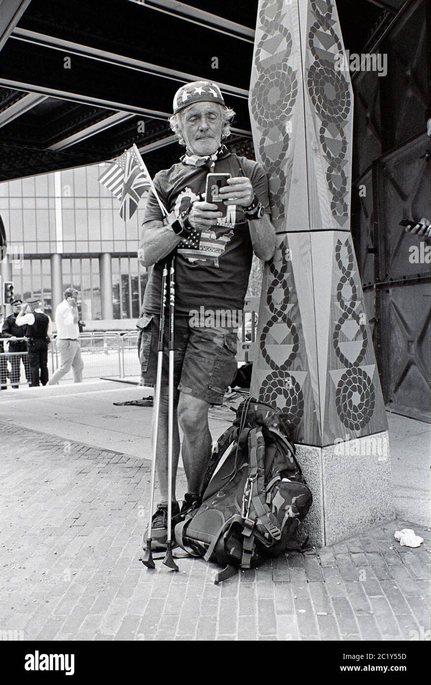 Pro-Trump-Kundgebung, London, Großbritannien. Juli 2018 Stockfoto