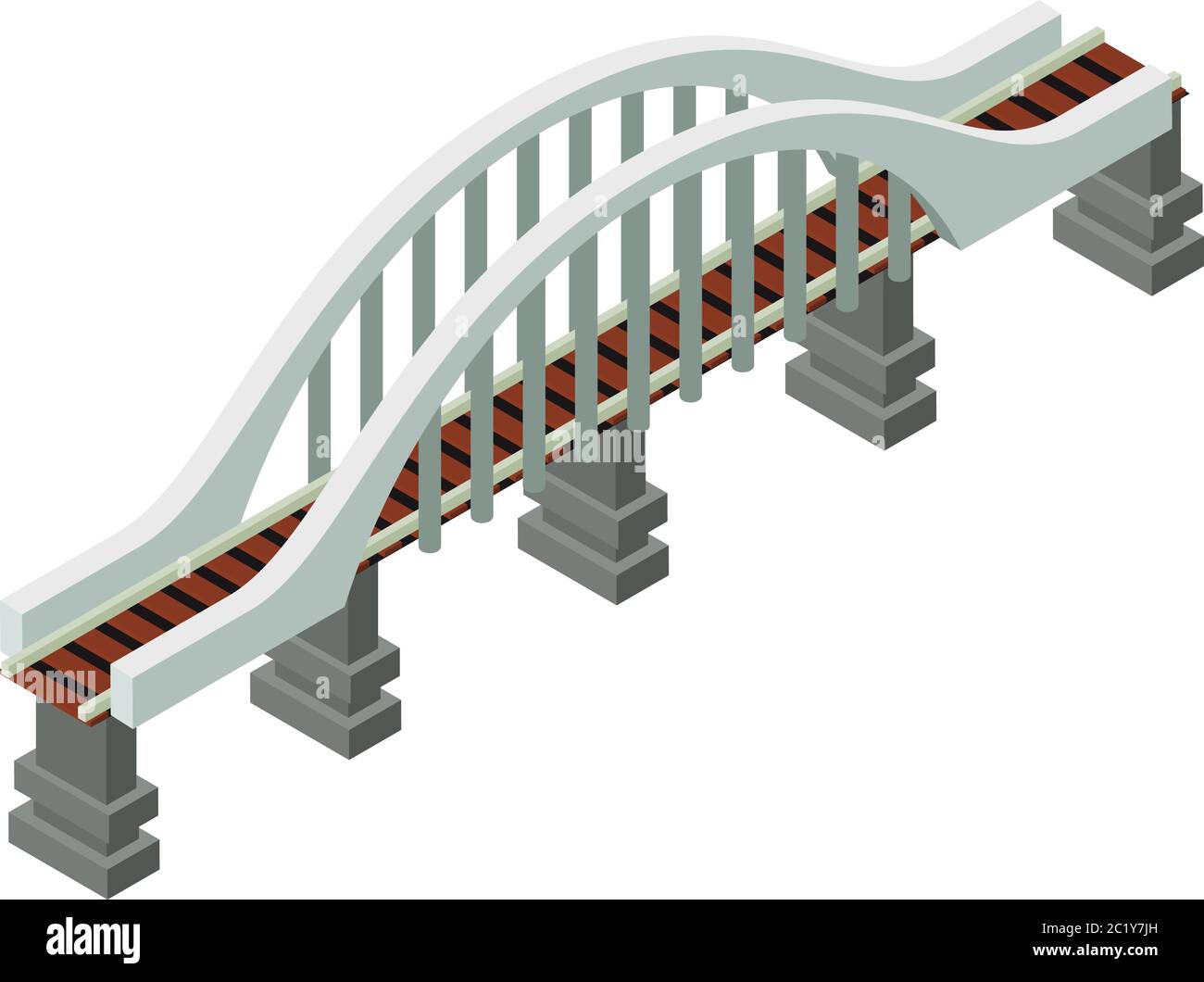 Symbol für Zugbrücke. Isometrisches Vektor-Symbol für Zugbrücke für Web-Design isoliert auf weißem Hintergrund Stock Vektor