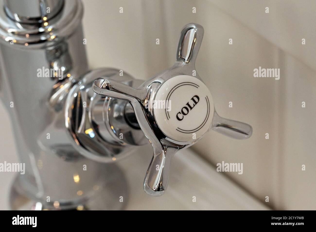 Badezimmer Wasserhahn Stockfoto