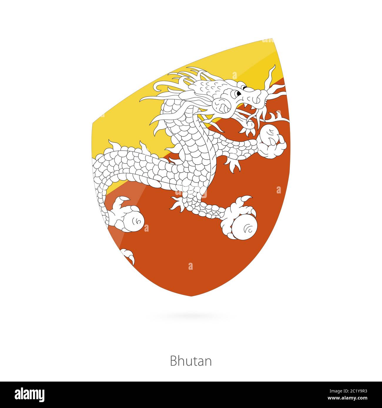 Flagge von Bhutan. Vektorgrafik. Stock Vektor