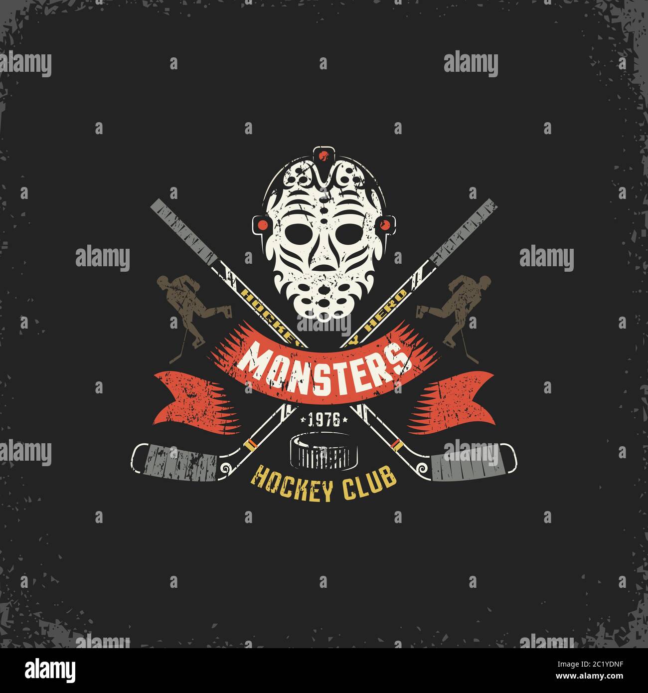 Retro Torwartmaske Stock Vektor