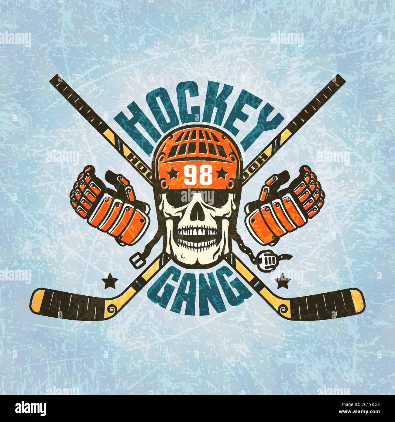 Hockey Logo - ein Totenkopf in einem Helm Stock Vektor