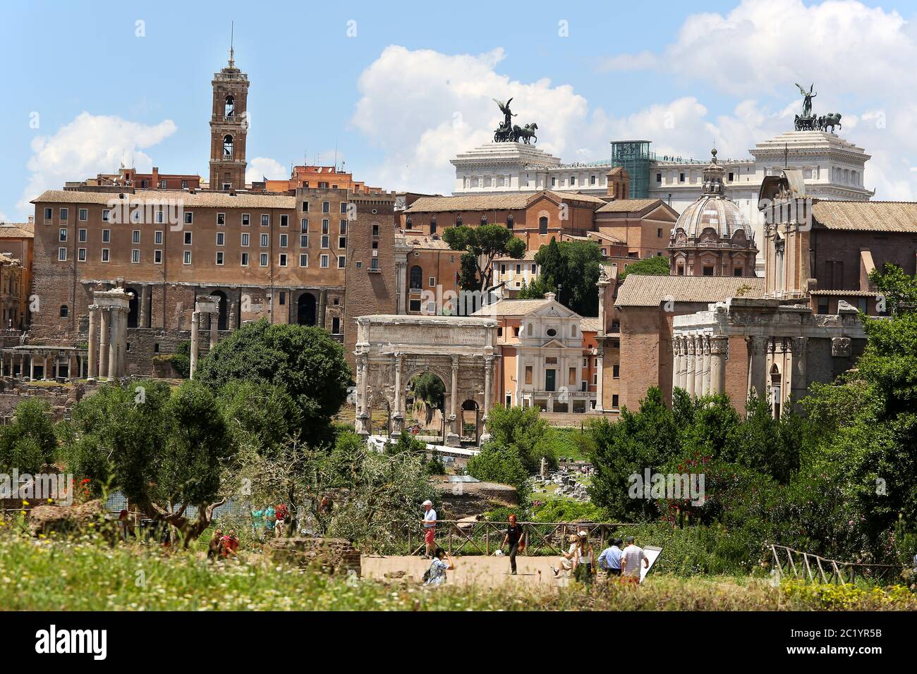 Bilder rund um Rom, Italien, einschließlich des legendären Rom-Forums Stockfoto