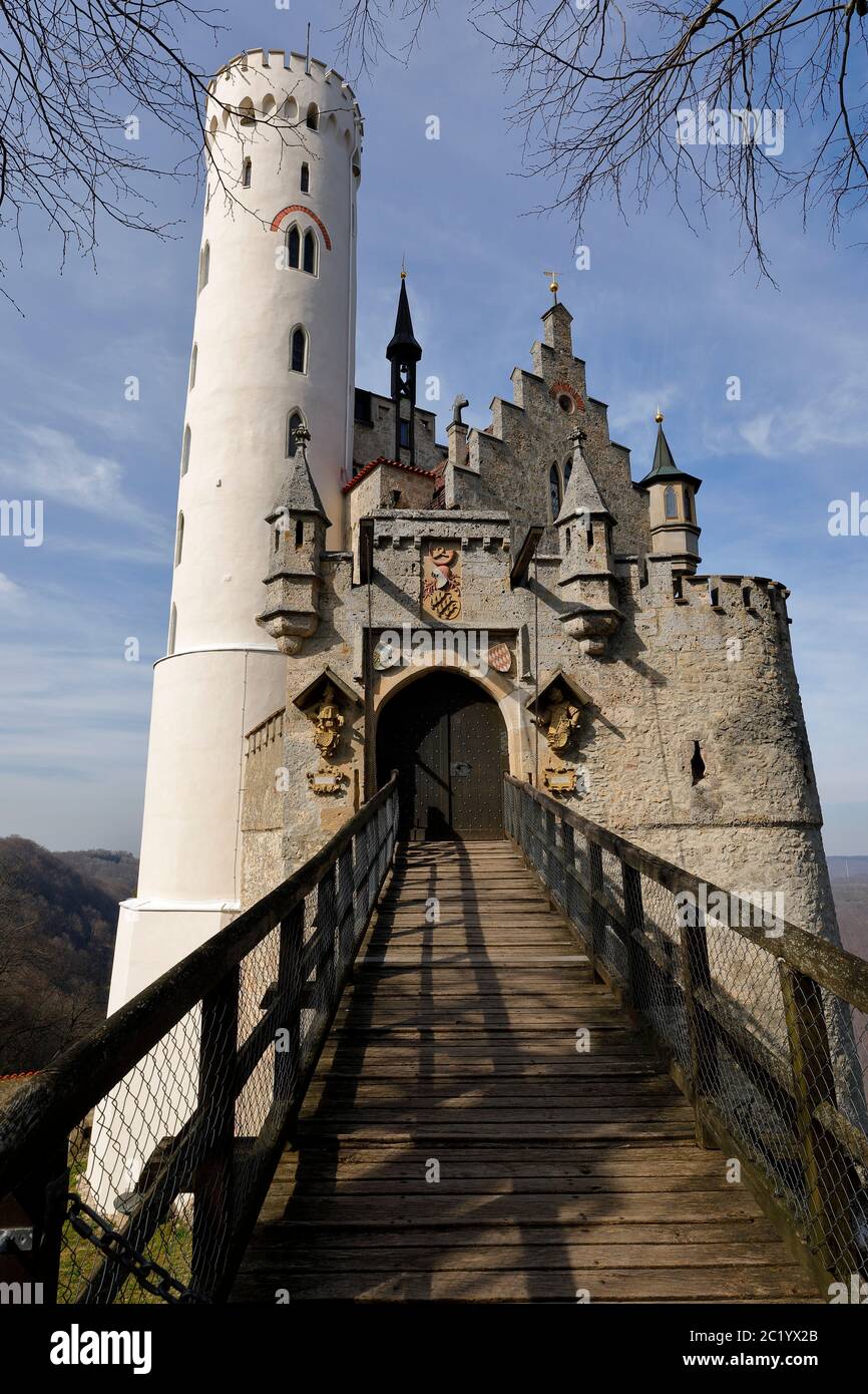 Schloss Lichtenstein in Deutschland Stockfoto
