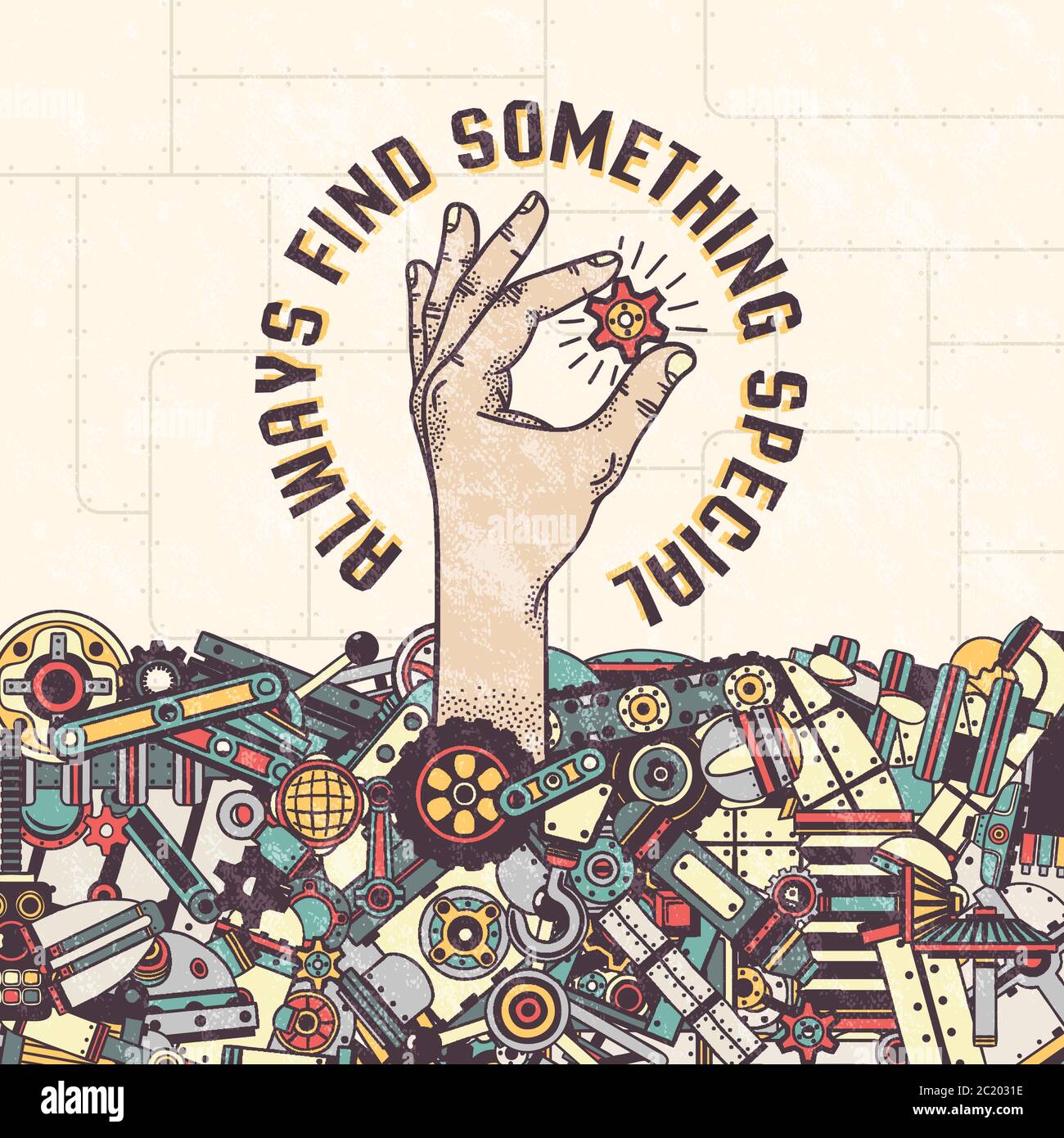 Hand hält ein kleines Detail Stock Vektor