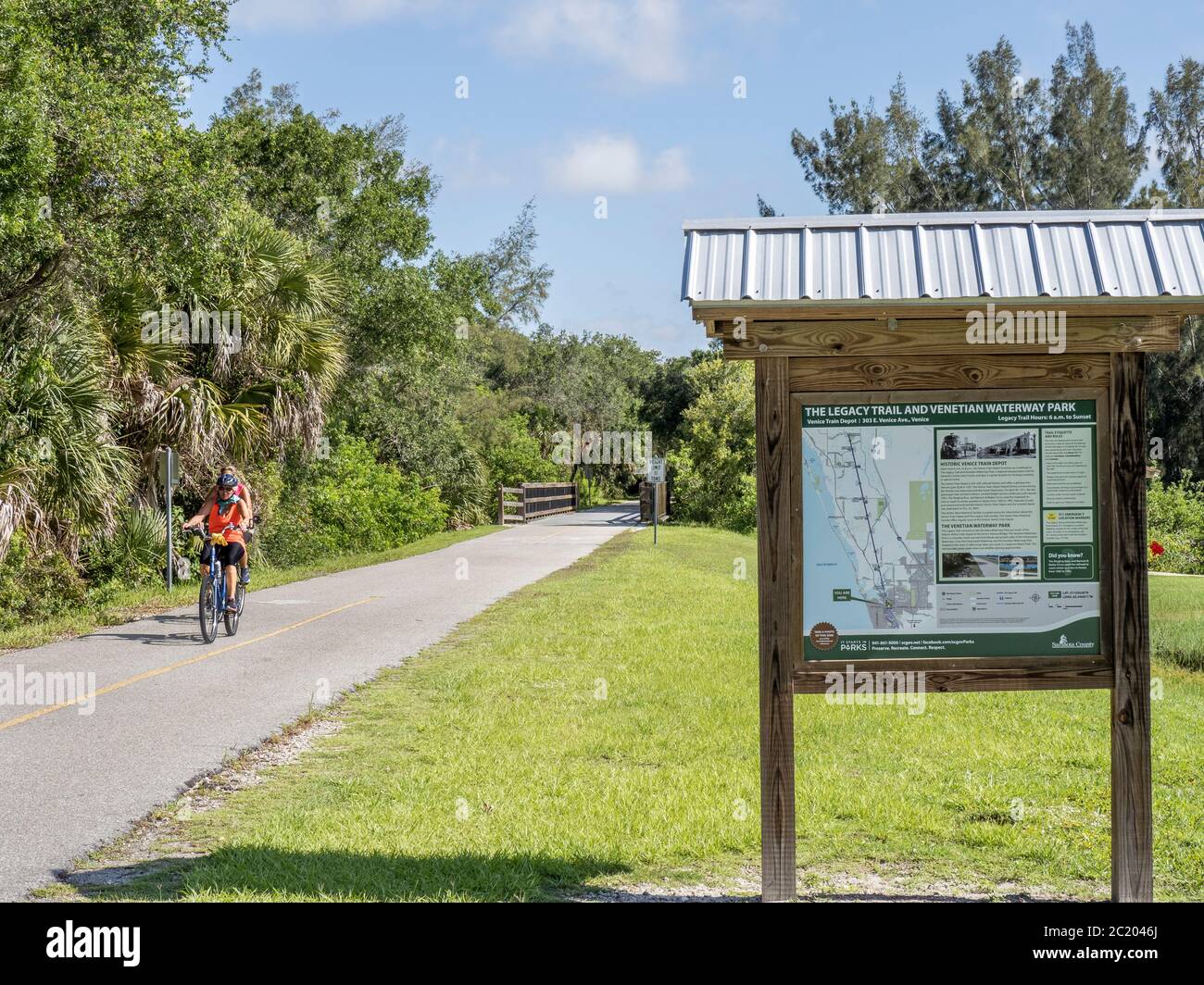 Der Legacy Trail Bike Walking Trail in Venice Florida in den Vereinigten Staaten Stockfoto