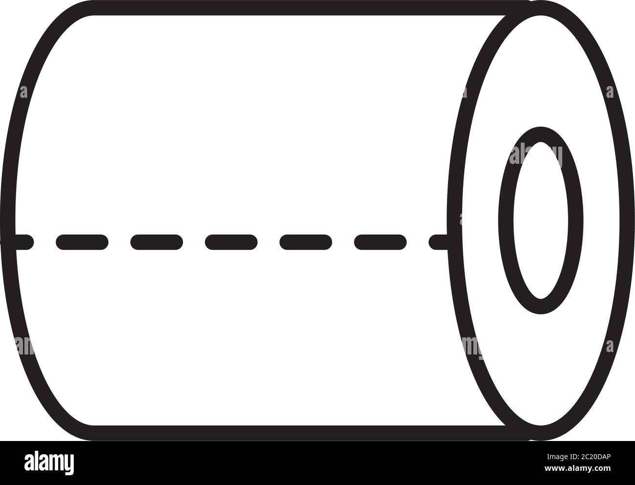 symbol für toilettenpapier über weißem Hintergrund, Linienart, Vektorgrafiken Stock Vektor