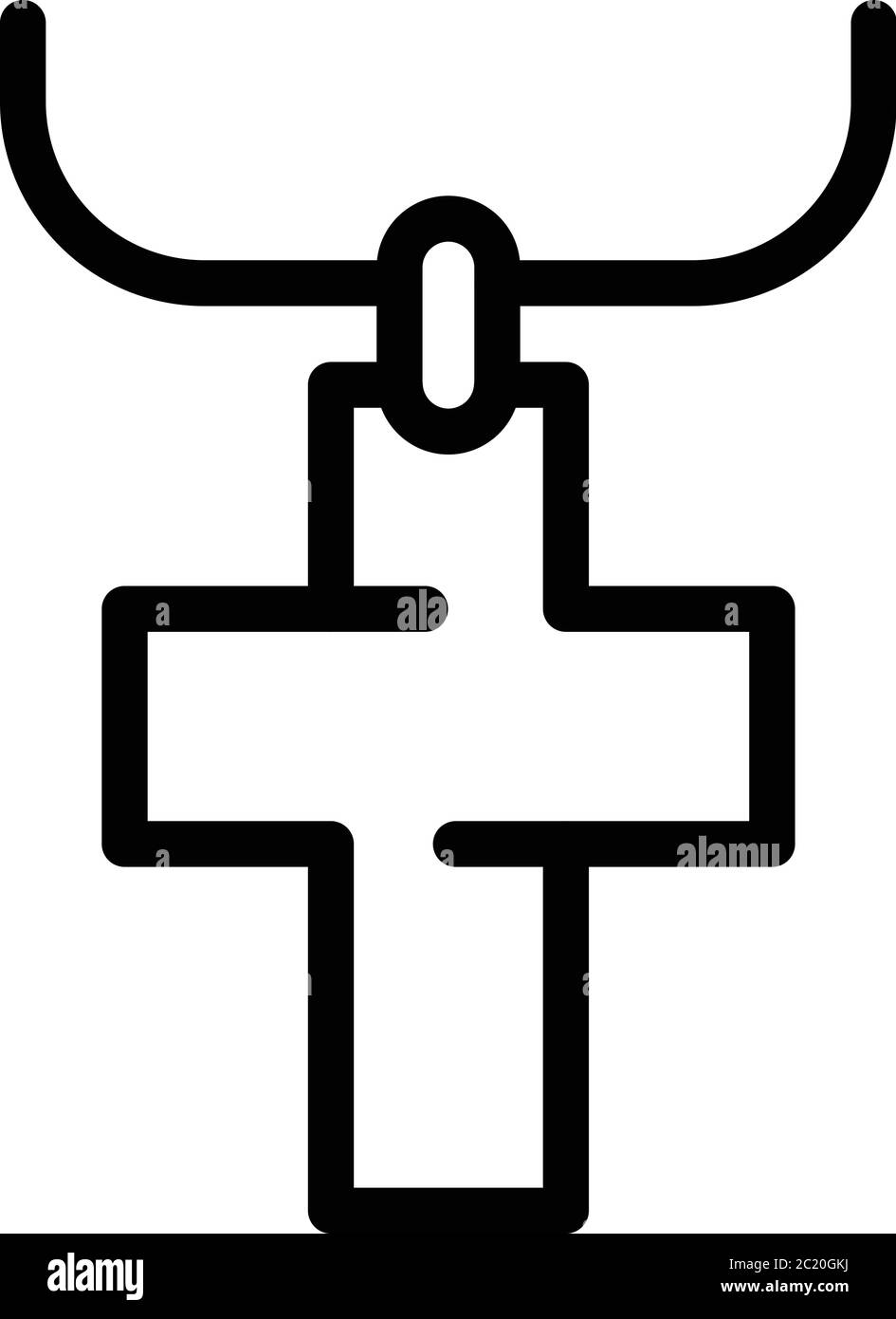 Symbol für Kreuzanhänger, Umrissstil Stock Vektor