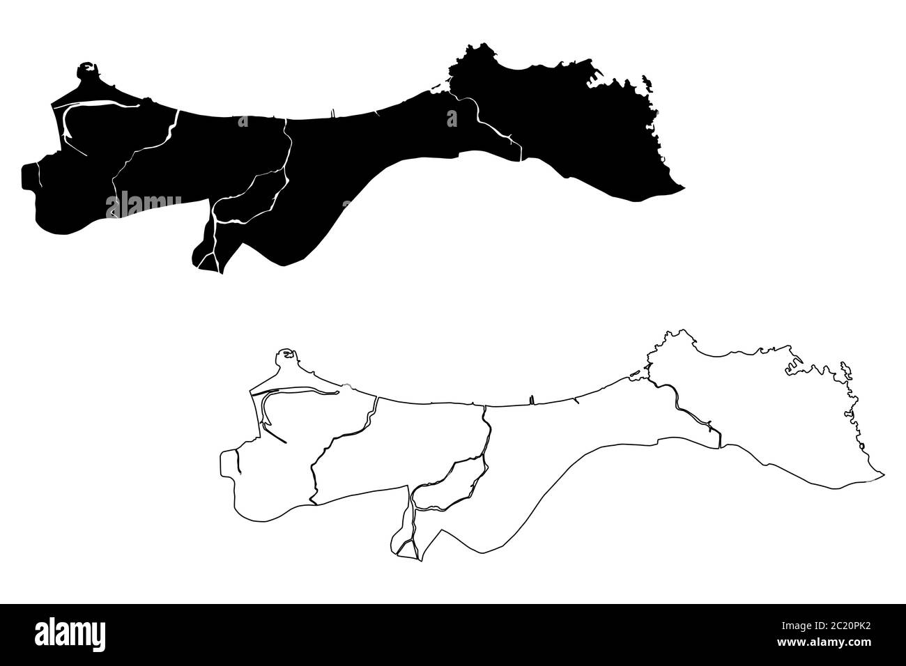 Muscat City (Sultanat von Oman) Karte Vektor Illustration, scribble Skizze Stadt von Muscat Karte Stock Vektor