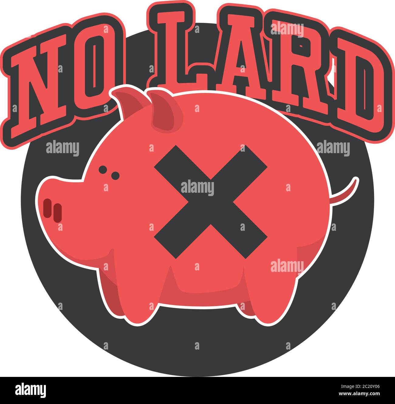 Kein Schweinefleisch kein Schmalz Sticker Symbol isoliert auf weißem Hintergrund, Vektor-Illustration Stock Vektor