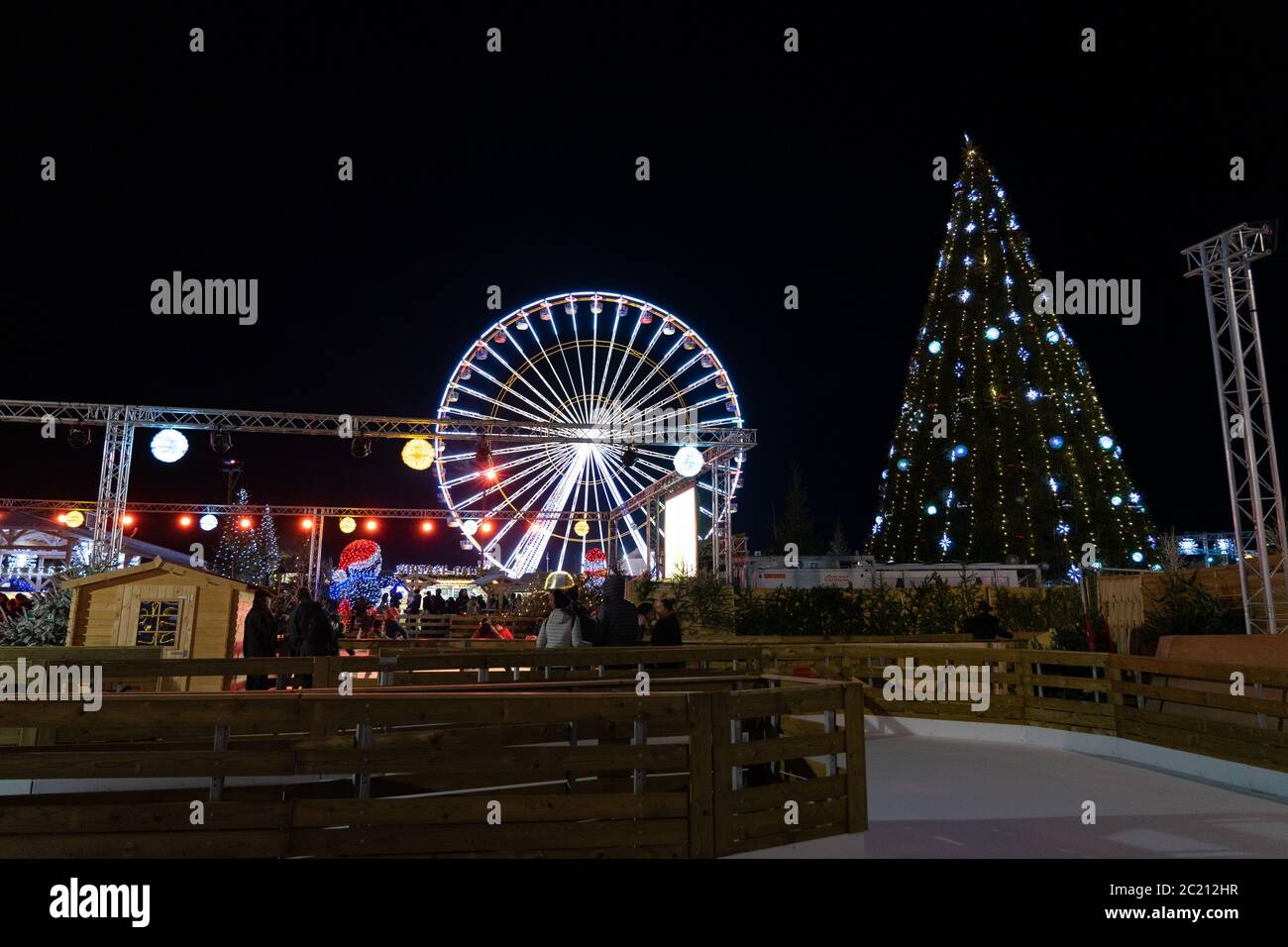 Le barcares Dorf de noel in Frankreich. Stockfoto