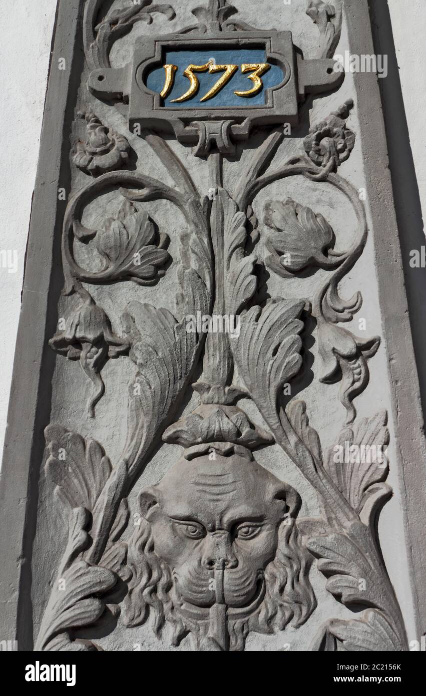 Rathaus Wittenberg Relief Stockfoto