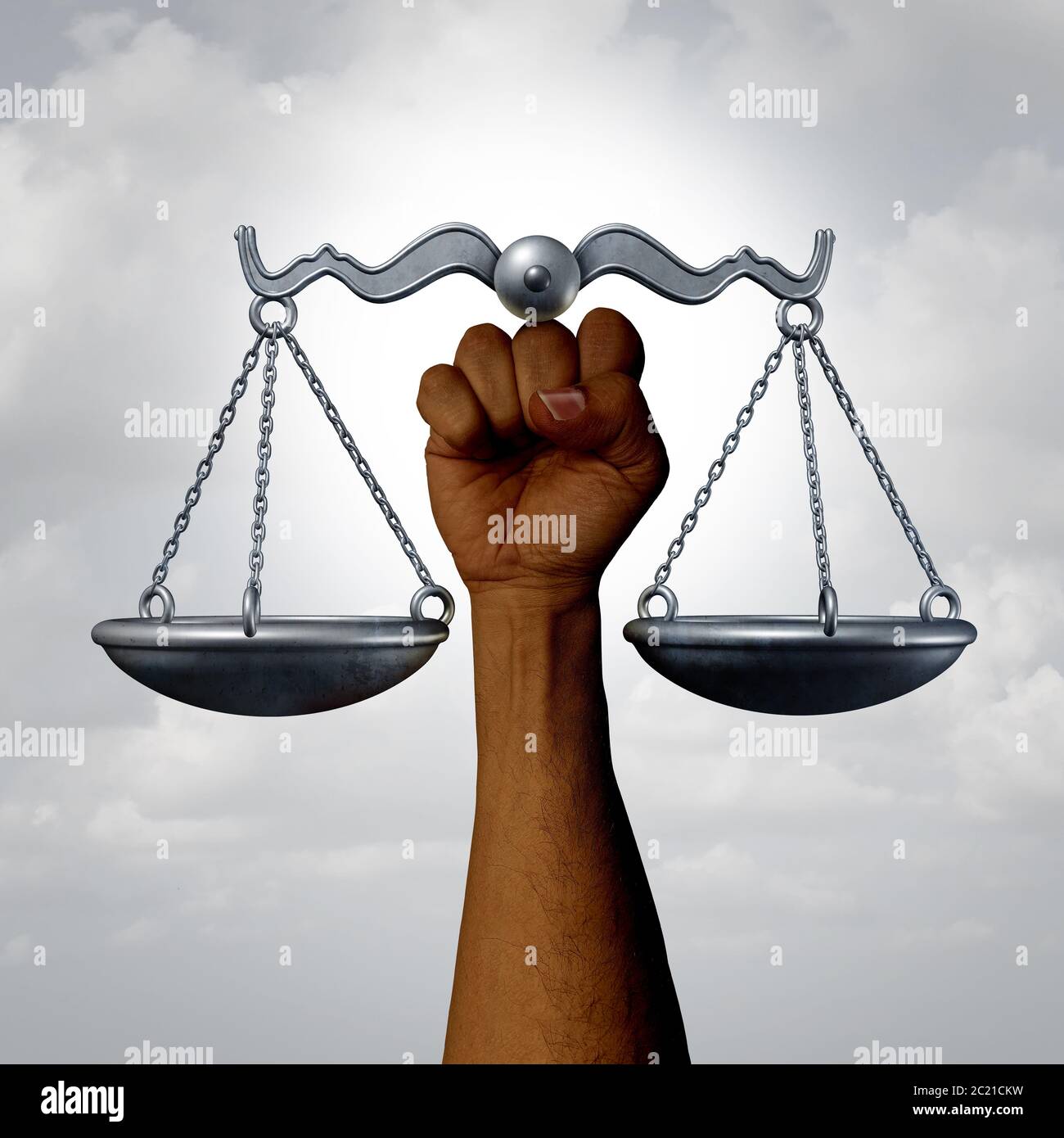 Soziale Gerechtigkeit und Gleichberechtigung Bewusstsein Konzept als bürgerliche Freiheiten und Rassengleichstellungsgesetze und Regierung Minderheit Politik Symbol. Stockfoto