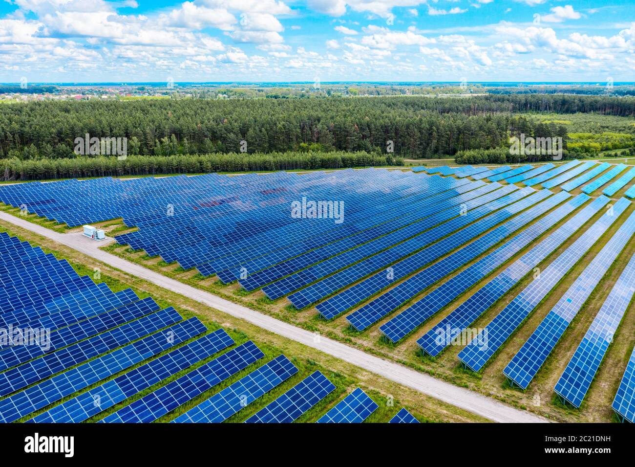 Solarkraftwerk in Europa Stockfoto
