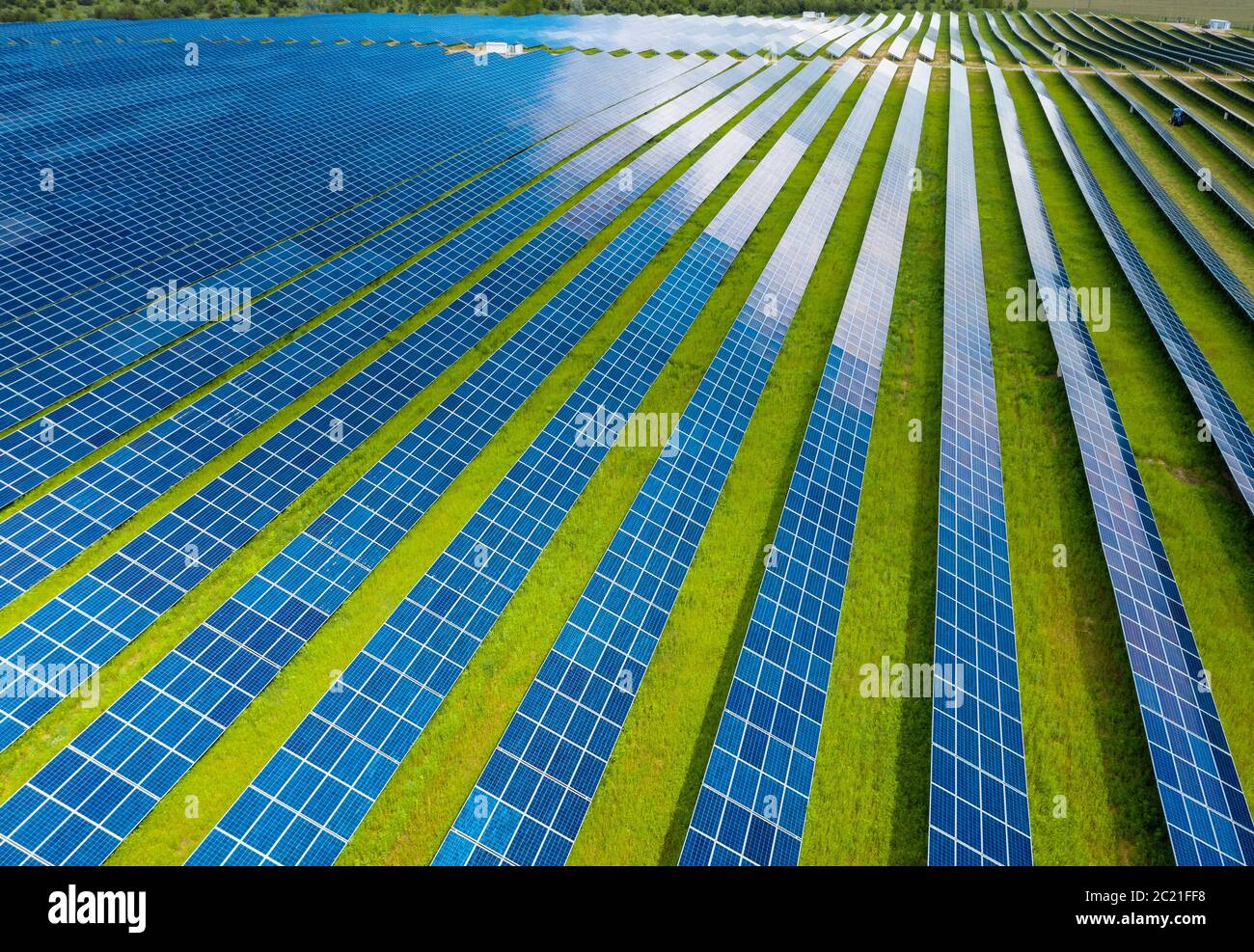 Luftaufnahme des Solarkraftwerks Stockfoto