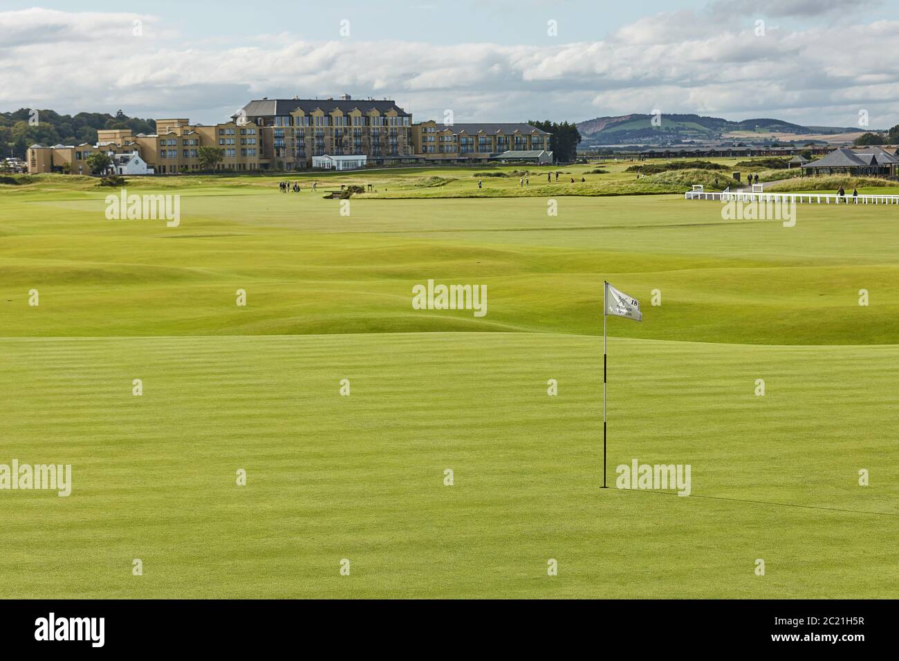 St. Andrews Clubhaus und Golfplatz der Royal Ancient, wo Golf wurde im Jahr 1754 gegründet, betrachten Stockfoto