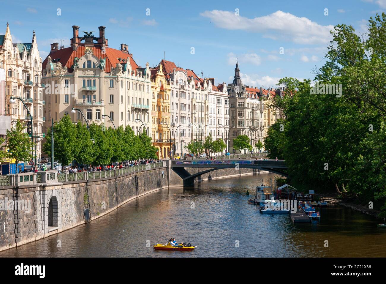 Masarykovo Nabrezi Straße in Prag Stockfoto