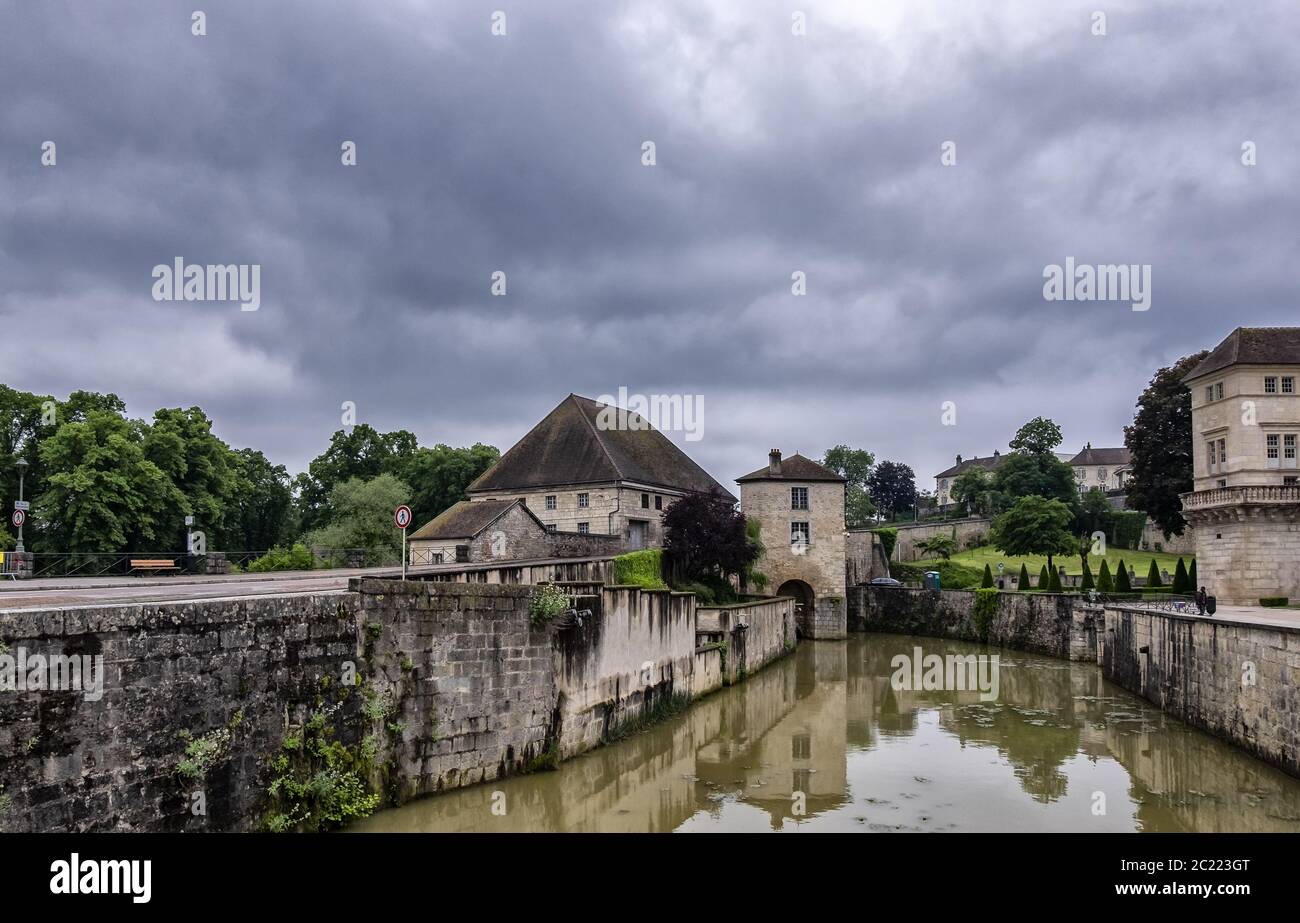 Rhein-Rhone-Kanal in Dole Stockfoto