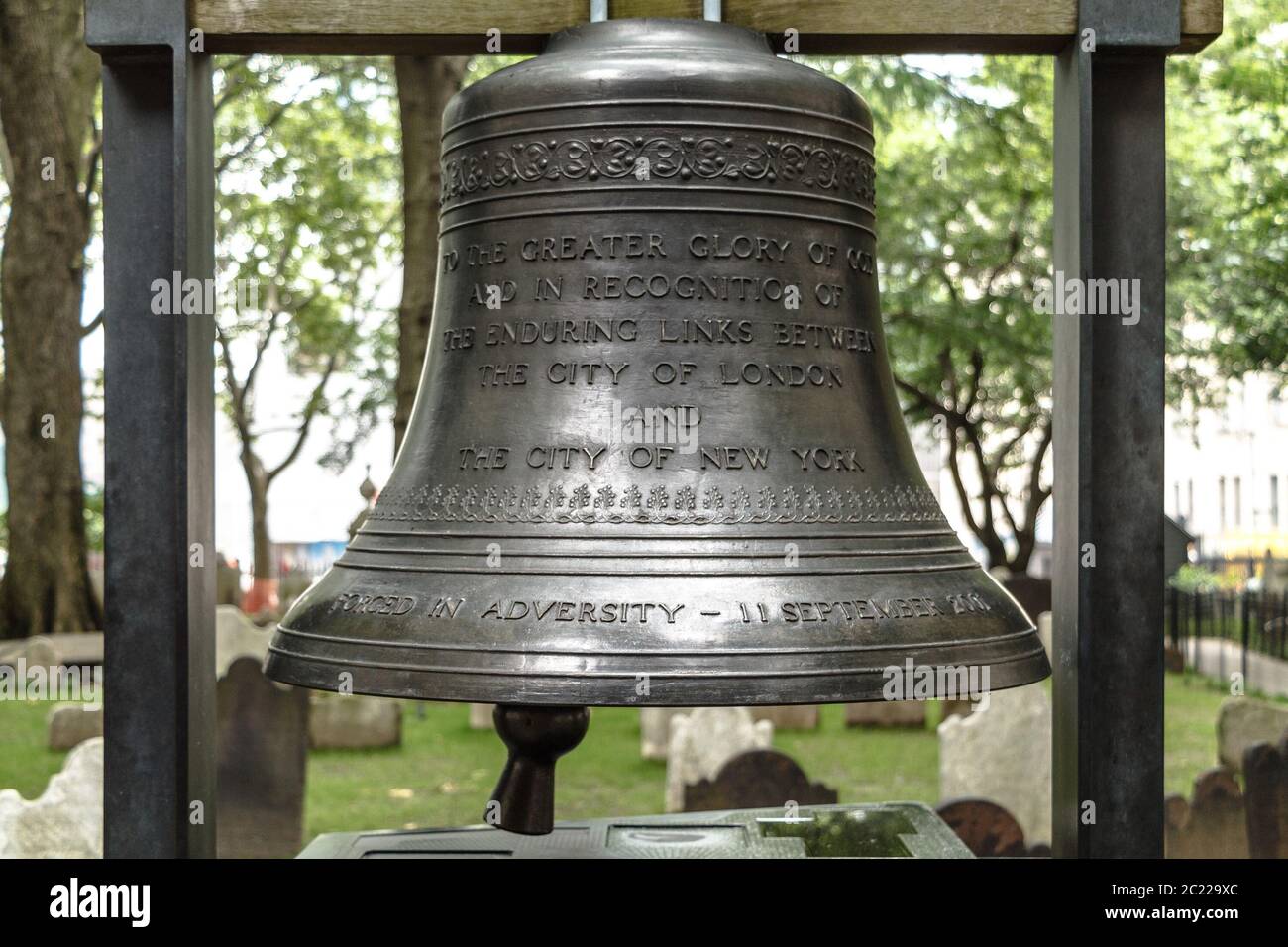 Die Glocke der Hoffnung in der St. Paul's Chapel Stockfoto