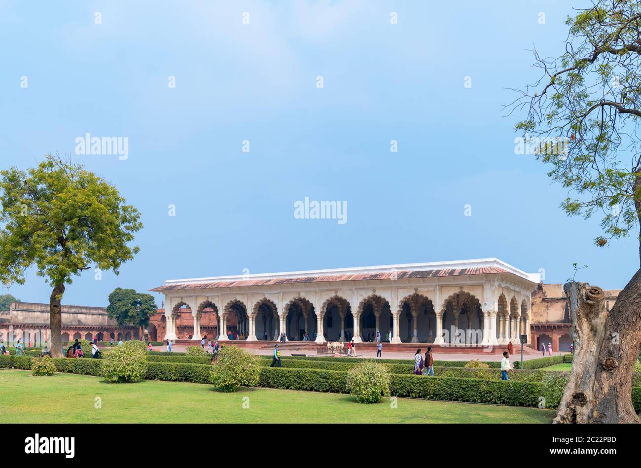 Die Diwan-i-am (Hall of Public Audiences), Agra Fort, Agra, Uttar Pradesh, Indien Stockfoto