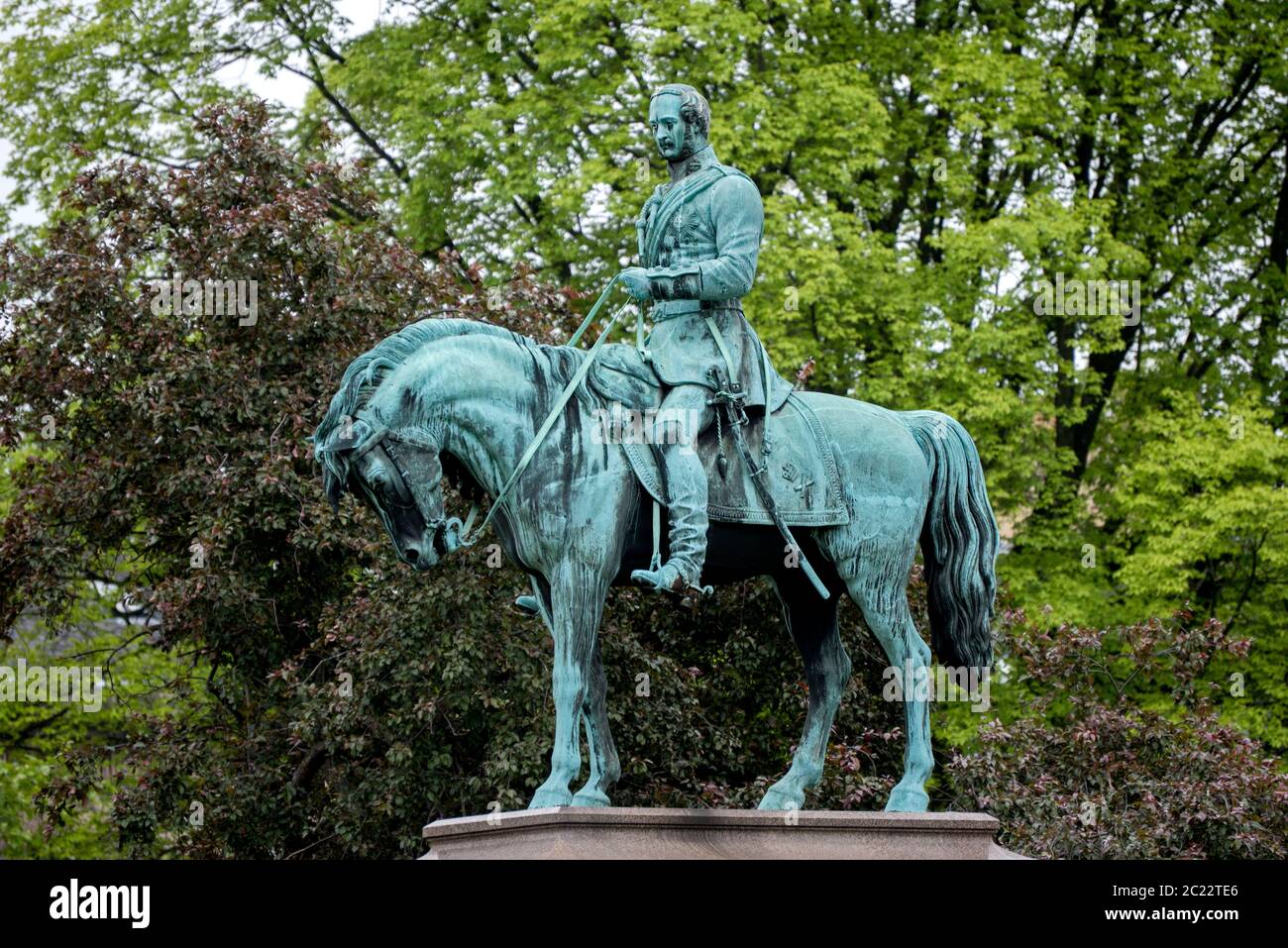 Die Reiterstatue von Prinz Albert (1819-61) von Sir John Steell (1804-91) in Charlotte Square, Edinburgh. Stockfoto