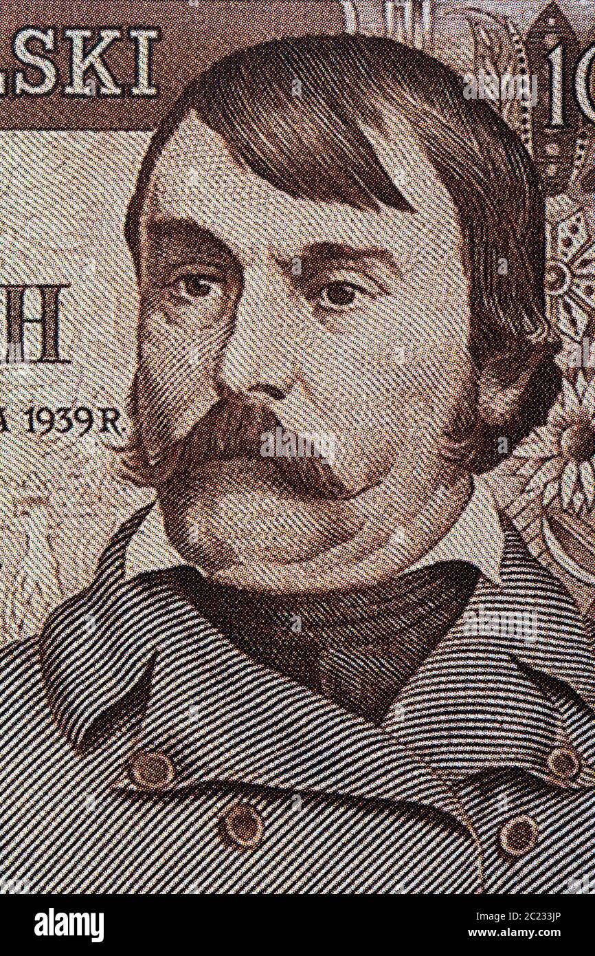 Porträt eines Mannes aus Masuren von alten polnischen Geld Stockfoto