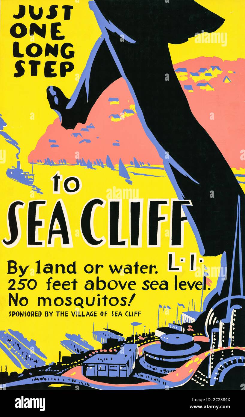 Sea Cliff, Long Island Werbeplakat. New York, USA Stockfoto