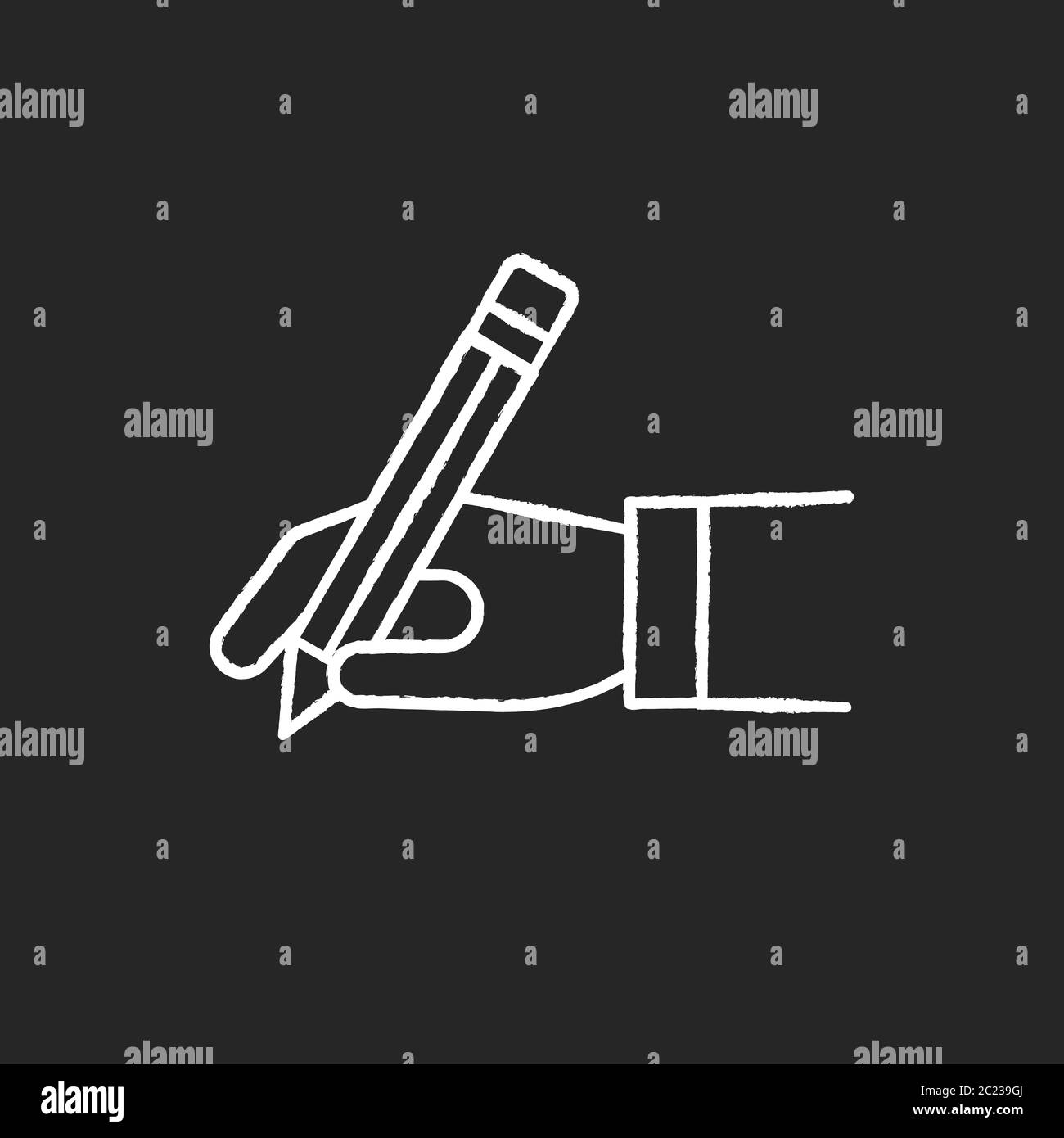 Copy Writer Kreide weißes Symbol auf schwarzem Hintergrund Stock Vektor