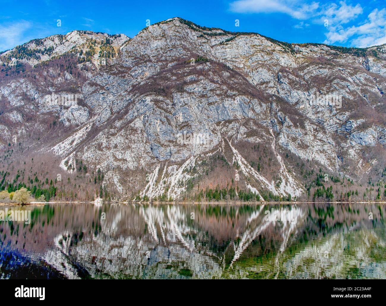 Bohinj See im Triglav National Park Stockfoto