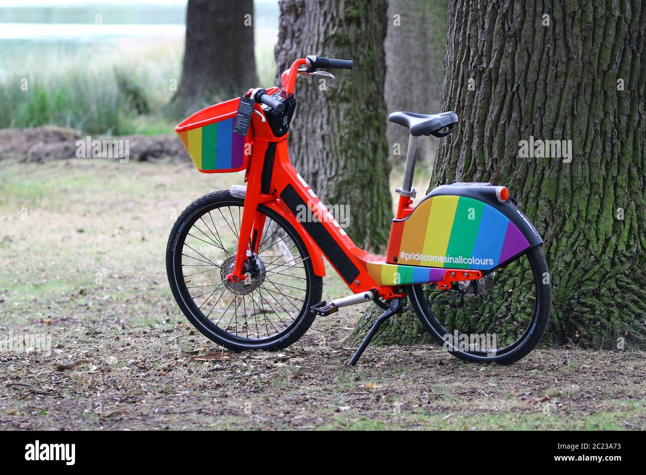 Gay Pride Boris Fahrrad Stockfoto