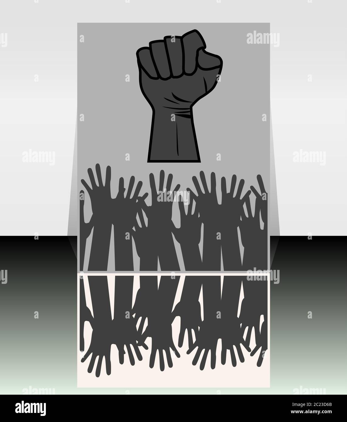 Schwarze Leben sind wichtig. Handsymbol für alle schwarzen Leben Materie Protest in den USA, um Gewalt gegen schwarze Menschen zu stoppen. Botschaft für Protestaktionen. Vintage Hand s Stockfoto