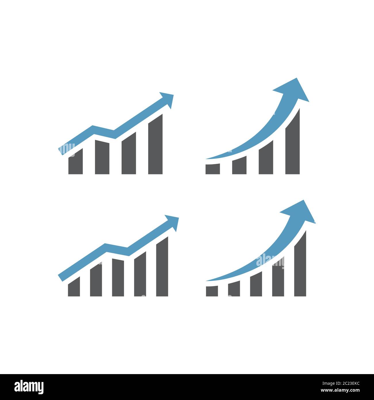 Infografik oder Diagramm mit Pfeilsymbol. Datenanalyse-Diagramm, Wachstumsvektor. Stock Vektor