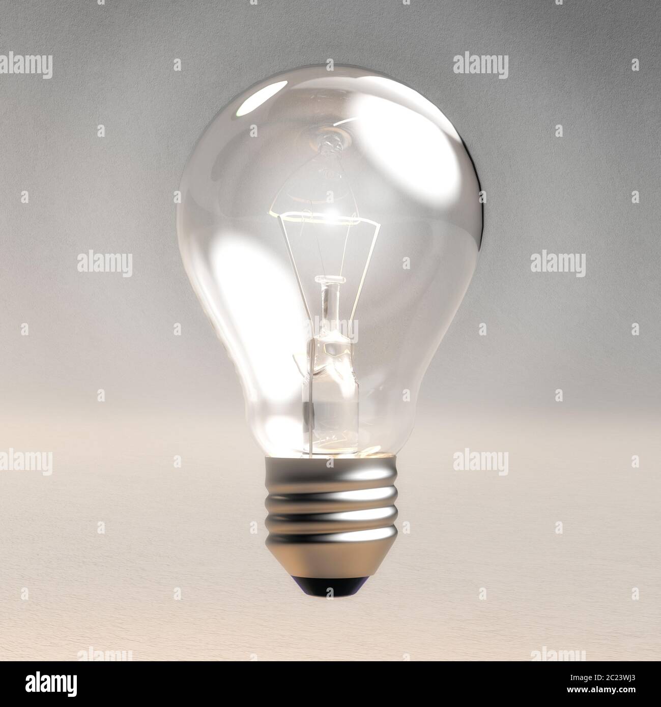 Digitale 3D-Illustration einer Glühbirne Stockfoto