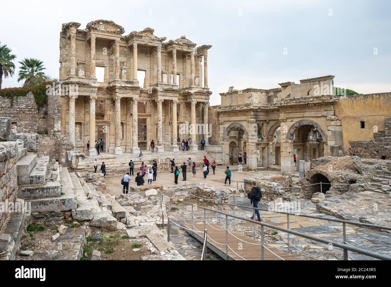 Die Bibliothek von Celsus in Ephesus Izmir, Türkei Stockfoto
