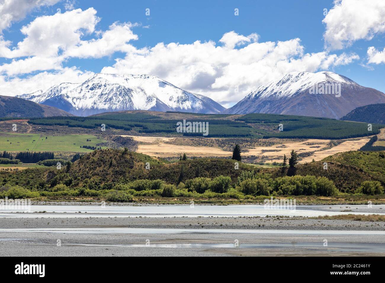 Berge Alpen Landschaft im Süden von Neuseeland Stockfoto