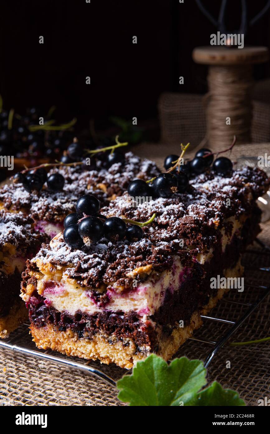 Kuchen aus Zinn mit Obst und bestreuen Stockfoto