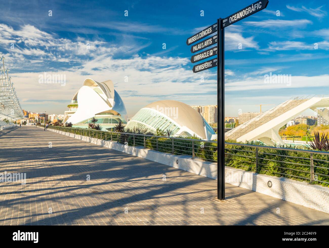 Stadt der Künste und Wissenschaften, Ozeanographie und Hemisphäre Museum, berühmter Ort aus Spanien, Europa, Valencia Stockfoto