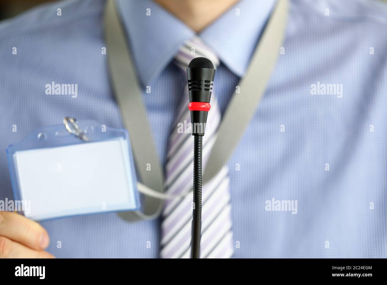 Mann beim Business Seminar Stockfoto