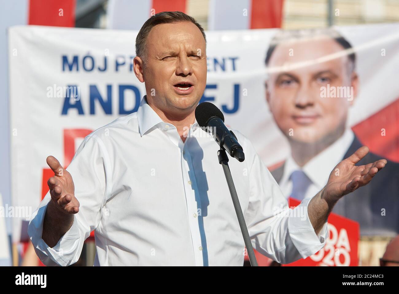 Mlawa, Masowien, Polen. Juni 2020. Besuch des Präsidentschaftskandidaten ANDRZEJ DUDA im Jahr Mazovia.in Bild: ANDRZEJ DUDA Kredit: Hubert Mathis/ZUMA Wire/Alamy Live News Stockfoto