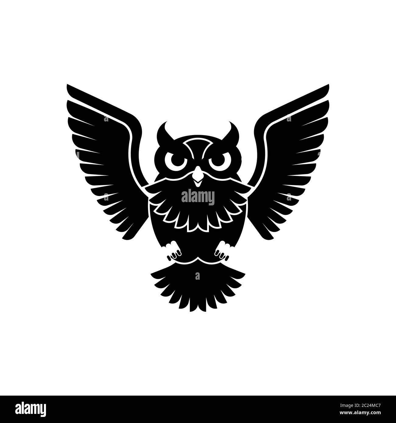 Eule-Symbol. Adler-Eule Vogelschild. vektor-Illustration Stock Vektor