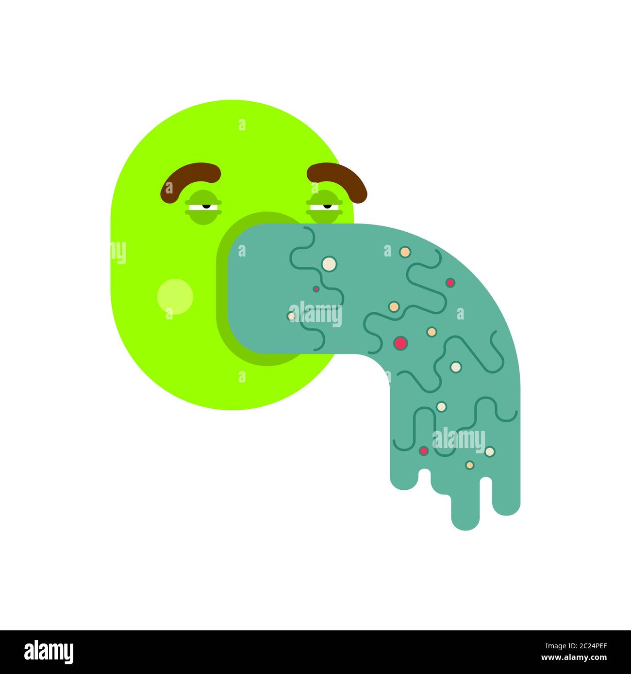 Erbrochenes isoliertes Zeichen. Spuevektor Illustration Stock Vektor