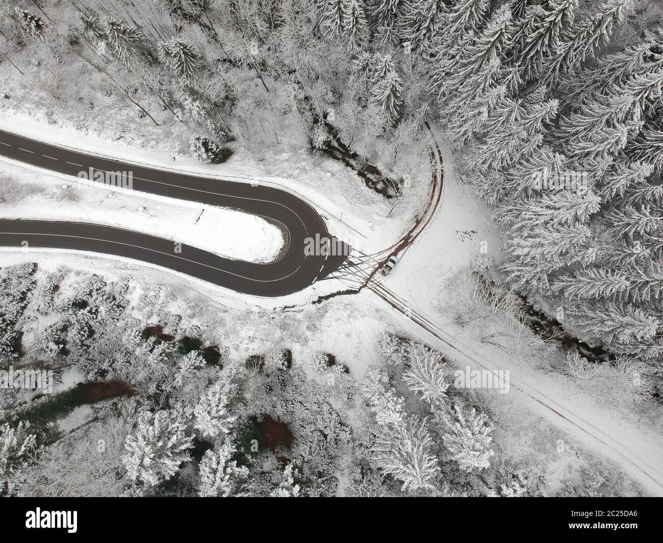 Schwarzwald Winterlandschaft Luftbild Deutschland Stockfoto