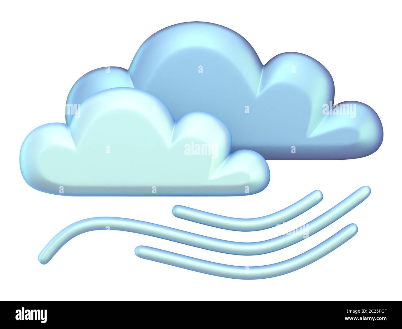 Wettersymbol WOLKEN und WIND 3D Stockfoto